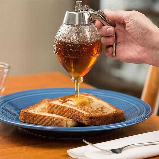Squeeze Bottle Honey Jar Container Bee Drip Dispenser Kettle Storage Pot Stand Holder Juice Syrup Cup Home Kitchen Accessories